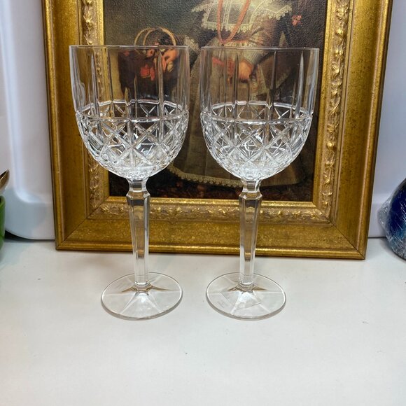 Set Of Two Waterford Crystal Marquis Wine Brandy Water Goblets Glasses - Picture 1 of 11